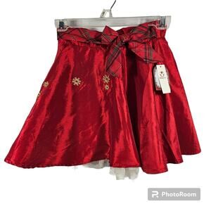 Disney Store Little Girl's Red Holiday Skirt NWT Size M 7/8